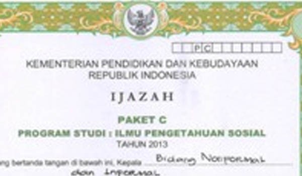 Contoh Ijazah Paket C 2021 : Proses Ujian Kejar Paket Di Pkbm Tahun ...