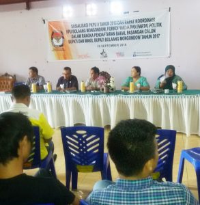 KPU Bolmong Gelar Sosialisasi Bersama Parpol