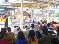 Perayaan Galungan Umat Hindu, KPU Bolmong Sempatkan Sosialisasi