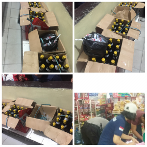 Polsek Bolaang Amankan Ratusan Botol Miras