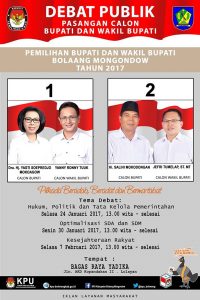 KPU Bolmong Tetapkan Jadwal Debat Kandidat