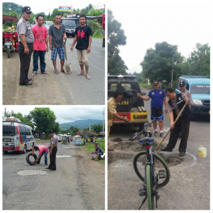 Polsek Bolaang Timbun Jalan Berlobang