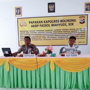Polres Bolmong Sosialisasikan Jaminan Fidusia