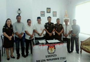 KPUD dan Pemkab Bolmut Teken MOU Asas Kepatuhan