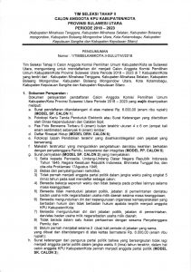 Pengumuman Pendaftaran Kabkota Tahap II-1