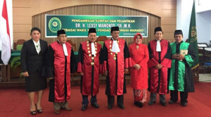 Lexsy Mamonto saat dilantik sebagai wakil ketua Pengadilan Tinggi Sulut beberapa waktu lalu