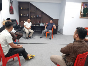 Pimpinan DPRD Kota Kotamobagu saat menerima kunjungan DPRD Kabupaten Gorontalo Utara Kamis (19/03/2020)