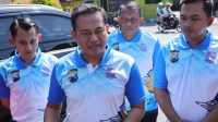 Kapolres kediri saat di lokasi care free day pare. (Foto: sunarseh / kiki)