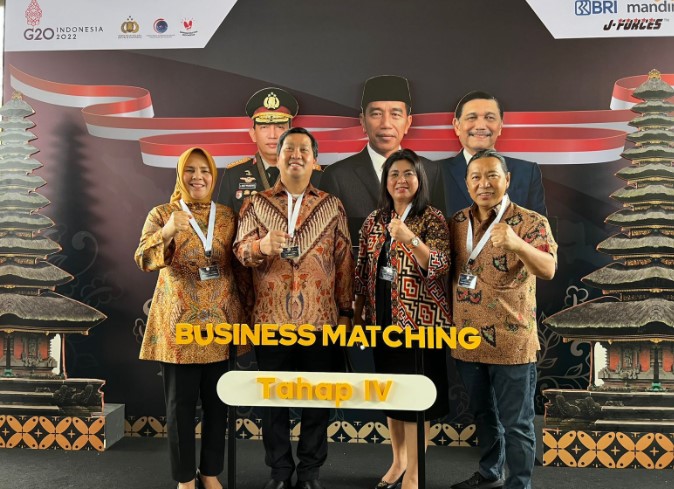 Wali Kota Kotamobagu, Ir. Hj. Tatong Bara mengadiri Temu Bisnis Tahap IV Produk Dalam Negeri Tahun 2022. (Foto : Kominfo Kotamobagu)