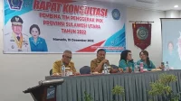 Gubernur Sulawesi Utara, Olly Dondokambey mengajak Tim Penggerak-Pemberdayaan Kesejahteraan Keluarga (TP-PKK) bersinergi dengan pemerintah daerah mengantisipasi gejolak ekonomi yang diprediksi terjadi di tahun depan (Foto: Antara)