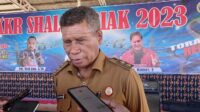 Wakil Bupati Biak Numfor Calvin Mansnembra, SE., M.B.A saat Konferensi Pers
