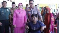 Kapolres Labuhanbatu Selatan, AKBP Catur Sungkowo, S.H, M.H. dalam kegiatan Bhakti Sosial sambut Hari Bhayangkara ke-77