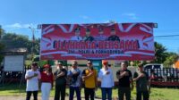 Caption Foto : Personil Polres Minsel melaksanakan kegiatan olahraga bersama TNI-Polri dan Forkopimda, Jumat (02/06/2023), dalam rangka menyambut Hari Bhayangkara ke 77.