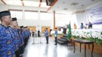 Wali Kota, Ir. Hj. Tatong Bara menghadiri pengukuhan Dewan Pengurus Korps Pegawai Republik Indonesia (KORPRI) Kota Kotamobagu Periode 2023–2028, Senin (24/7).