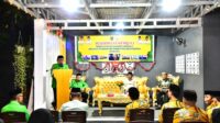 Wali Kota Gorontalo, Marten Taha saat memberikan sambutan pada Penerimaan Kembali Kafilah Kota Gorontalo, bertempat di Rumah Makan Sky Garden. Selasa, (8/08/2023). (Foto : Humas Istimewa)