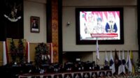 Gambar : DPRD Provinsi Sulawesi Utara gelar Rapat Paripurna Istimewa dalam rangka mendengarkan Pidato Kenegaraan Presiden RI, Ir. H. Joko Widodo jelang Hari Ulang Tahun Kemerdekaan ke-78 Negara Republik Indonesia, Rabu (16/8/2023) di Gedung DPRD Sulut.