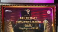 Dandim 0208/AS Terima Penghargaan KASAD Kampung Pancasila 2023