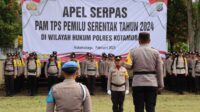 Kapolres Kotamobagu Pimpin Kegiatan Apel Pergeseran Pasukan Pengamanan TPS Pemilu Serentak 2024