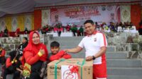 Meriahkan! HUT Bhayangkara ke-78, Kapolres Kotamobagu Pimpin Kegiatan Fun Run dan Jalan Sehat