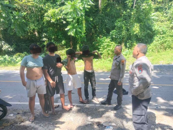 Cegah dan Berantas Premanisme, Polsek Lolayan Bubarkan Pesta Miras di Pinggir Jalan Saat Patroli KRYD